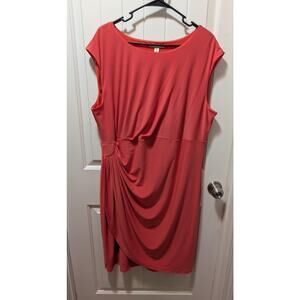 DB Established 1962 Womens Deep Coral Sleeveless Dress Plus Size 18 Cocktail
